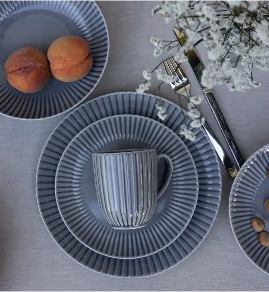 LUBIANA DAISY CLOUD K1 Serwis obiadowo - kawowy 12 osób / 72 elementy / szary