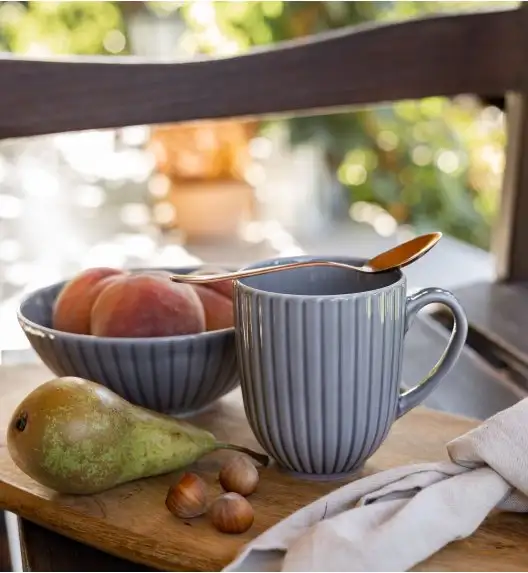 LUBIANA DAISY CLOUD K1 Serwis obiadowo - kawowy 12 osób / 72 elementy / szary