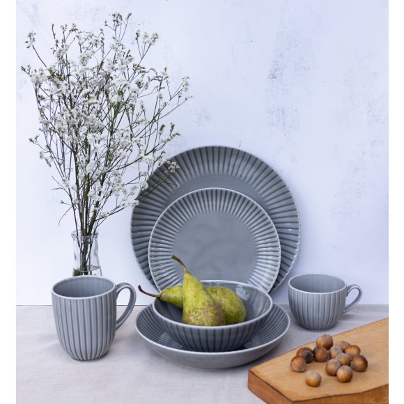 LUBIANA DAISY CLOUD K1 Serwis obiadowo - kawowy 12 osób / 72 elementy / szary