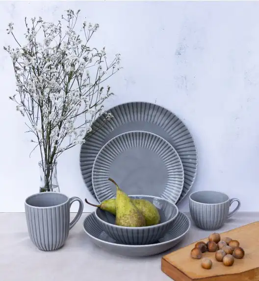 LUBIANA DAISY CLOUD K1 Serwis obiadowo - kawowy 18 osób / 108 elementów / szary