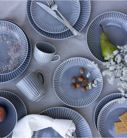 LUBIANA DAISY CLOUD K1 Serwis obiadowo - kawowy 6 osób / 42 elementy / szary