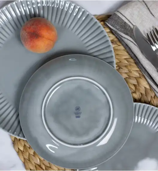 LUBIANA DAISY CLOUD K1 Serwis obiadowo - kawowy 6 osób / 42 elementy / szary