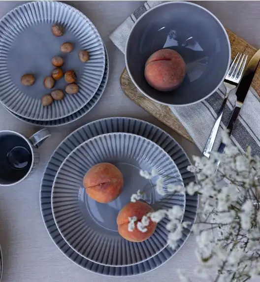 LUBIANA DAISY CLOUD K1 Serwis obiadowo - kawowy 24 osoby / 168 elementów / szary