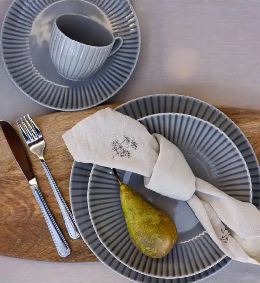 LUBIANA DAISY CLOUD K1 Serwis obiadowo - kawowy 24 osoby / 168 elementów / szary