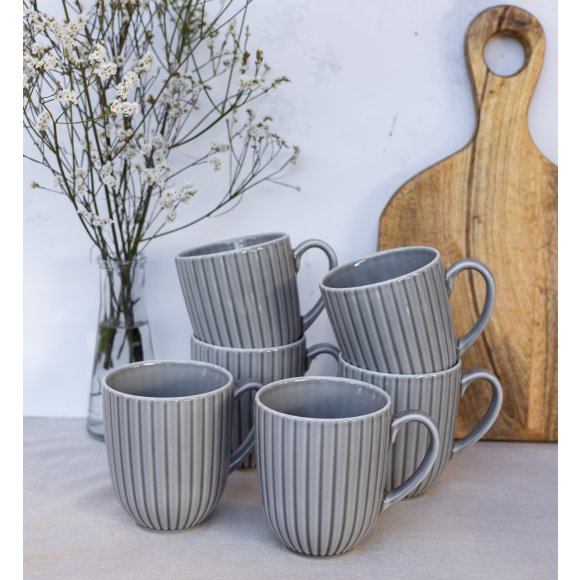 LUBIANA DAISY CLOUD K1 Komplet 12 kubków 350 ml / szary