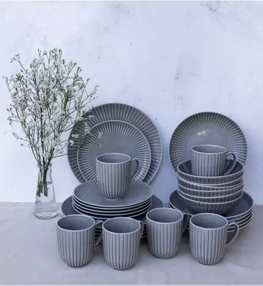 LUBIANA DAISY CLOUD K1 Komplet 12 kubków 350 ml / szary