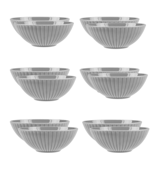 LUBIANA DAISY CLOUD K1 Komplet 12 x salaterka 17 cm / szary