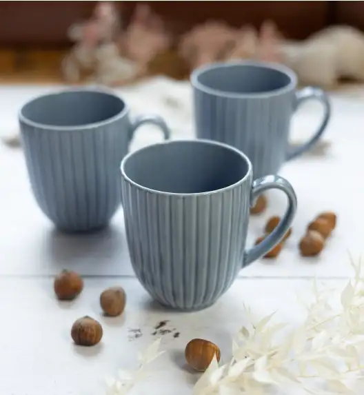 LUBIANA DAISY SEASIDE K9 Serwis obiadowo - kawowy 6 osób / 30 elementów / szaro - niebieski