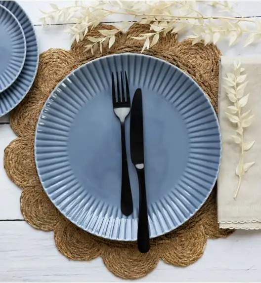 LUBIANA DAISY SEASIDE K9 Serwis obiadowo - kawowy 12 osób / 60 elementów / szaro - niebieski