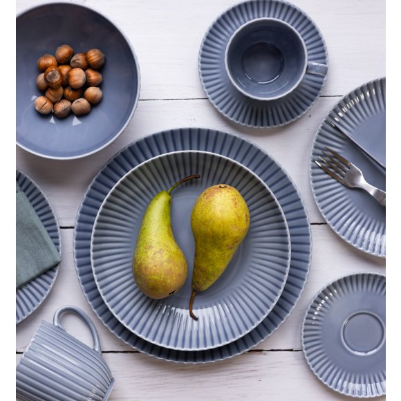 LUBIANA DAISY SEASIDE K9 Serwis obiadowo - kawowy 24 osoby / 120 elementów / szaro - niebieski