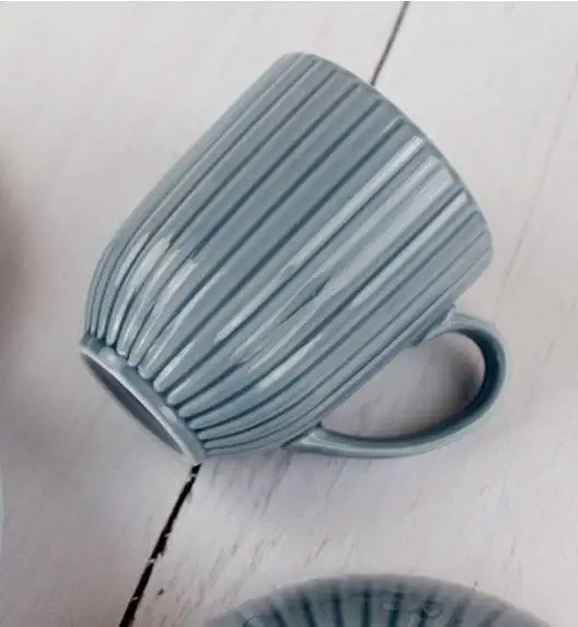 LUBIANA DAISY SEASIDE K9 Serwis obiadowo - kawowy 6 osób / 42 elementy / szaro - niebieski