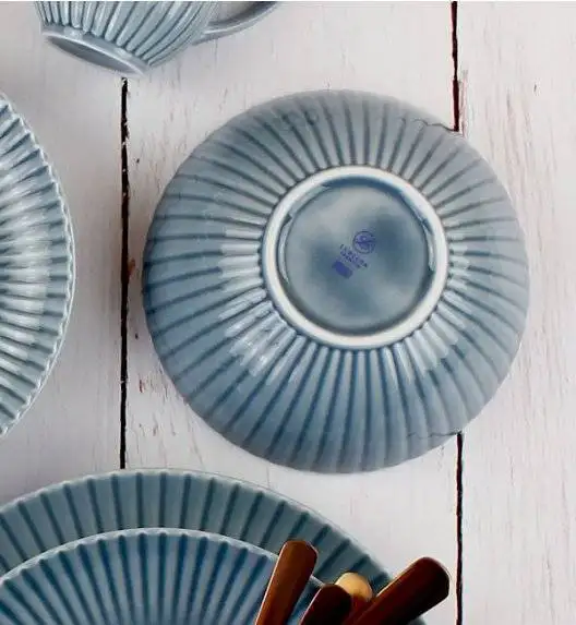 LUBIANA DAISY SEASIDE K9 Serwis obiadowo - kawowy 24 osoby / 168 elementów / szaro - niebieski