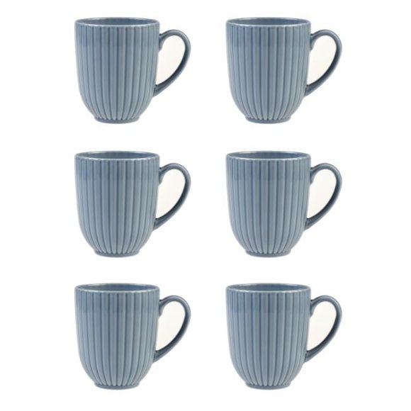 LUBIANA DAISY SEASIDE K9 Komplet 6 kubków 350 ml / szaro - niebieski