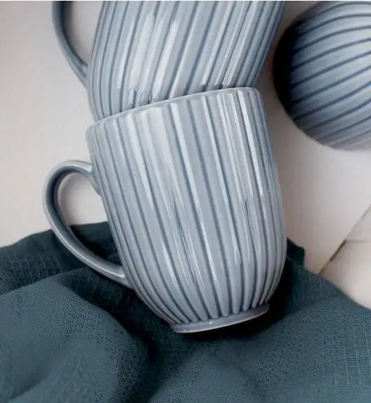 LUBIANA DAISY SEASIDE K9 Komplet 6 kubków 350 ml / szaro - niebieski