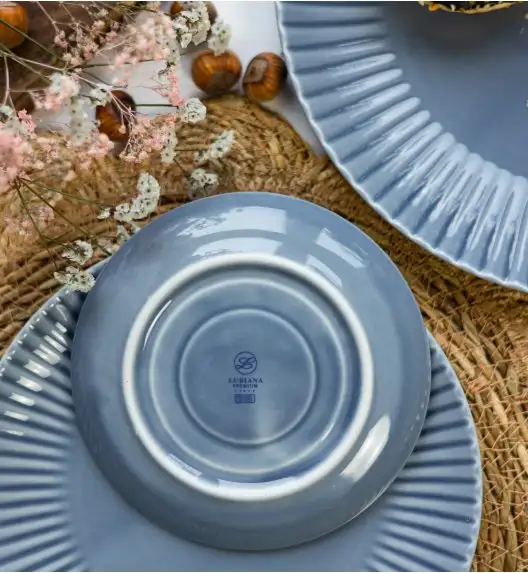 LUBIANA DAISY SEASIDE K9 Komplet 6 x salaterka 17 cm / szaro - niebieski