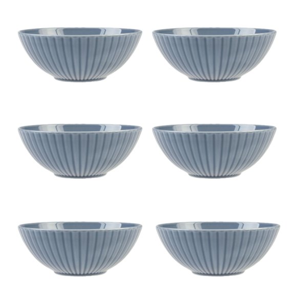 LUBIANA DAISY SEASIDE K9 Komplet 6 x salaterka 17 cm / szaro - niebieski