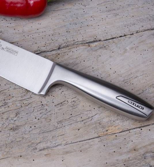GERLACH MODERN Komplet 5 noży w bloku + nożyce drewniane do drobiu