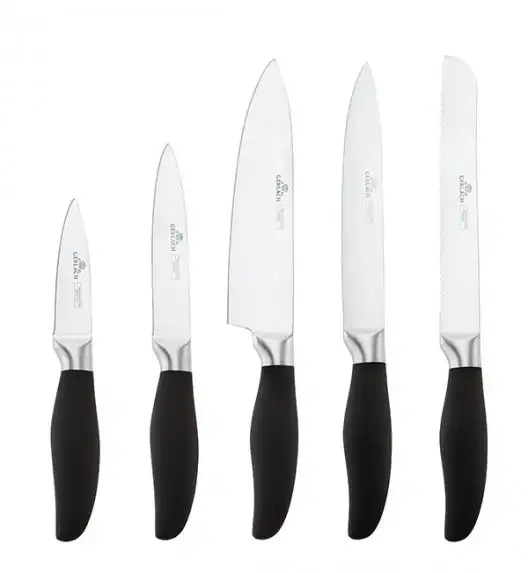 GERLACH STYLE Komplet 5 noży w bloku + nożyce drewniane do drobiu