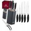 GERLACH STYLE Komplet 5 noży w bloku + nożyce drewniane do drobiu