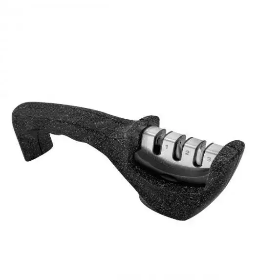 GERLACH LOFT Komplet 5 noży w bloku + ostrzałka 3w1 Granitex +nożyce drewniane do drobiu 