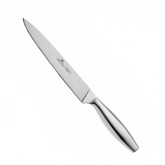 GERLACH FINE Komplet 5 noży w bloku + Natur Tasak do ziół z deską + Nożyce drewniane do drobiu