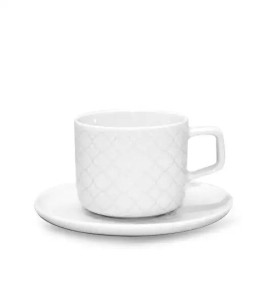 LUBIANA MARRAKESZ Filiżanka 250 ml + spodek 15 cm / 2 el / biały / porcelana