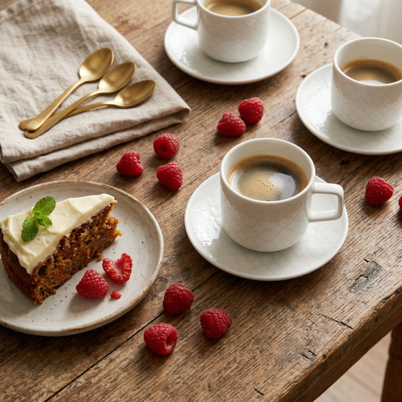 LUBIANA MARRAKESZ 6 x Filiżanka 250 ml + spodek 15 cm / 12 el / biały