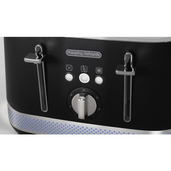 MORPHY RICHARDS ILLUMINATED Toster na 4 kromki / stal nierdzewna / czarny / 248020