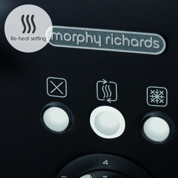 MORPHY RICHARDS ILLUMINATED Toster na 4 kromki / stal nierdzewna / czarny / 248020