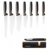 FISKARS FUNCTIONAL FORM Komplet 7 noży luzem + ostrzałka Edge+ obierak FF / stal nierdzewna