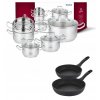 GERLACH SIMPLE Komplet Garnki z pokrywkami 9 el + patelnie Granitex 24, 28 cm 