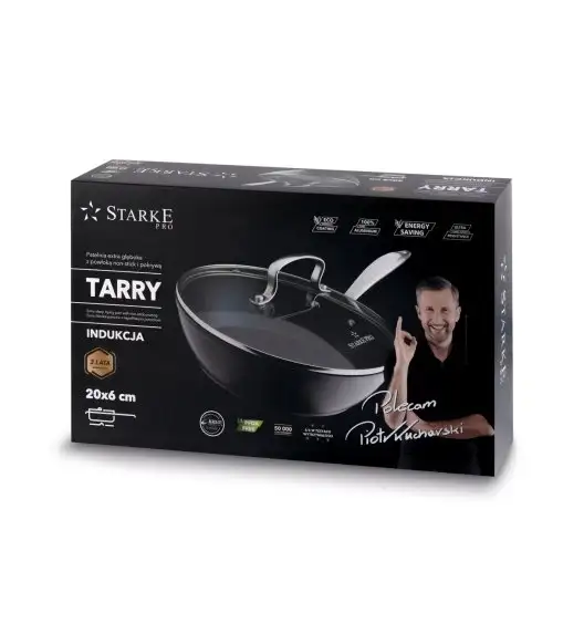 STARKE TARRY Patelnia głęboka z pokrywką 20 cm / Nieprzywierająca powłoka Aerolite / indukcja