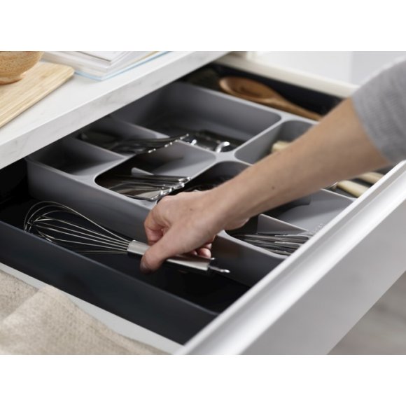 JOSEPH JOSEPH Drawer Store Rozsuwany organizer do szuflady na sztućce 39,5 x 31,5 cm / szary