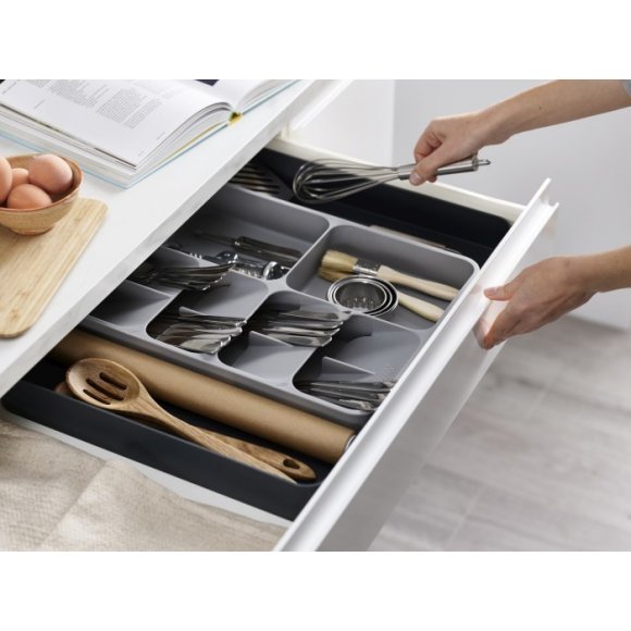 JOSEPH JOSEPH Drawer Store Rozsuwany organizer do szuflady na sztućce 39,5 x 31,5 cm / szary