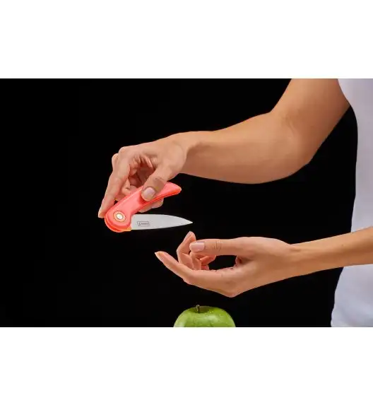 LURCH Składany ceramiczny nóż piknikowy / pomarańczowy / 19 cm