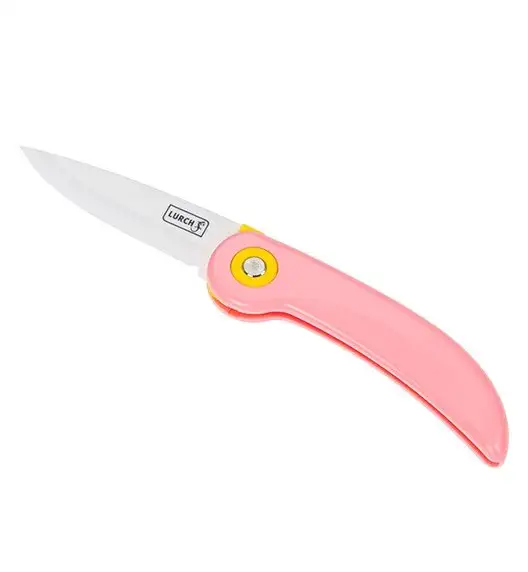LURCH Składany ceramiczny nóż piknikowy / różowy / 19 cm