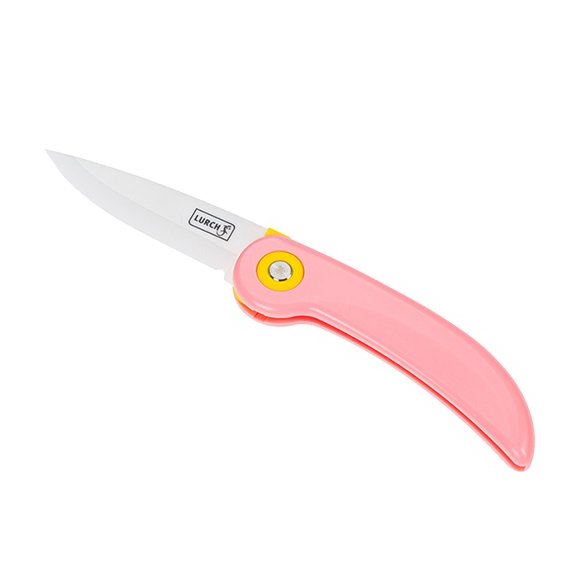 LURCH Składany ceramiczny nóż piknikowy / różowy / 19 cm