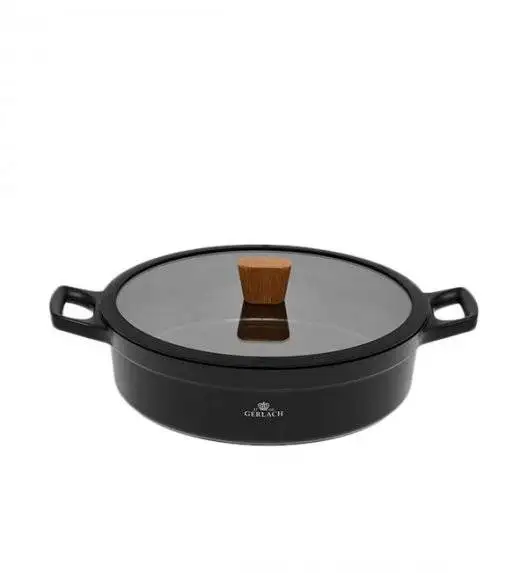 GERLACH NATUR Komplet garnków 24, 28 cm / 4,5 /4,2 L + Patelnie Natur 24, 28 cm / powłoka ILAG Xera Dur 2 Ceramic  / indukcja 