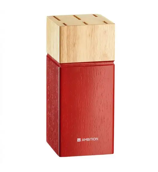 AMBITION OMBRE Zestaw noży w drewnianym bloku / 7 elementów / czerwony