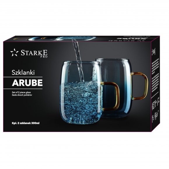 STARKE ARUBE Zestaw 2 szklanek 300 ml / niebieskie