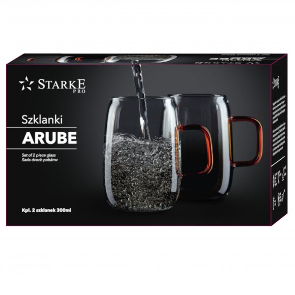 STARKE ARUBE Zestaw 2 szklanek 300 ml / czarne