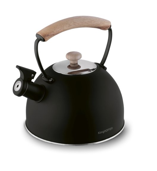 KonigHOFFER MORENA Czajnik ze stali nierdzewnej 2,3 L czarny z drewnianą rączką / indukcja