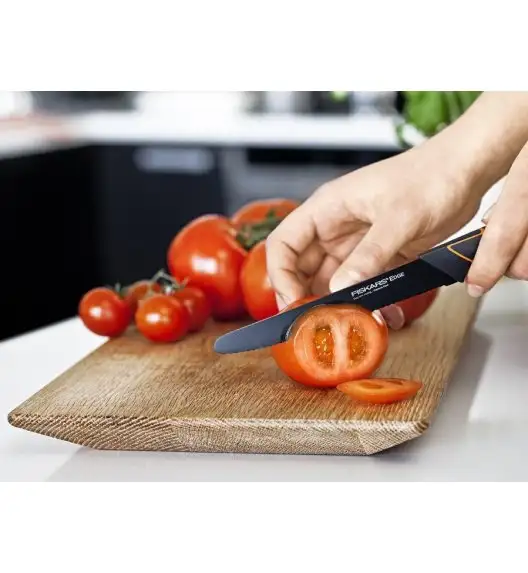 FISKARS EDGE Komplet 7 noży kuchennych + ostrzałka Essential / japońska stal nierdzewna 