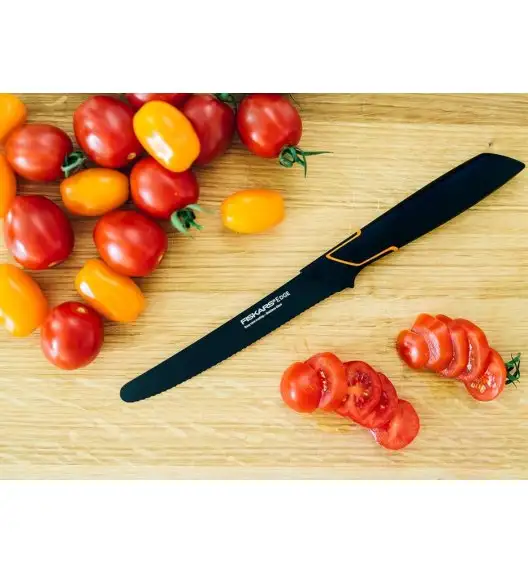 FISKARS EDGE Komplet 7 noży kuchennych + ostrzałka Essential / japońska stal nierdzewna 