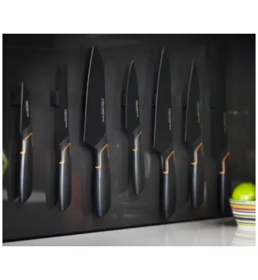 FISKARS EDGE Komplet 7 noży kuchennych + ostrzałka Essential / japońska stal nierdzewna 