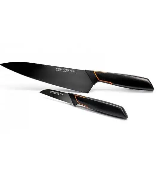 FISKARS EDGE Komplet 5 noży kuchennych + ostrzałka Essential / japońska stal nierdzewna 