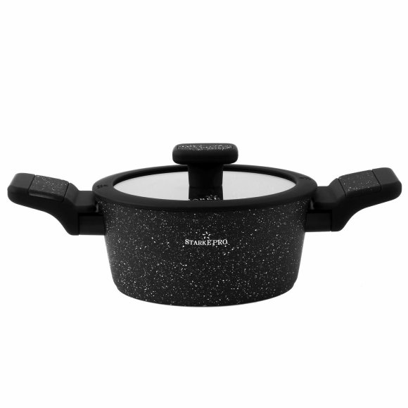 STARKE PRO CERES MARBLE Garnek z pokrywką 16 cm / Powłoka Aerolite Plus