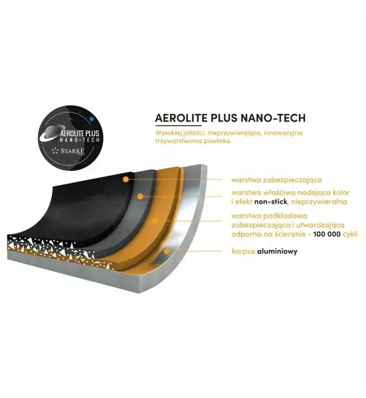 STARKE PRO CERES MARBLE Garnek z pokrywką 18 cm / Powłoka Aerolite Plus