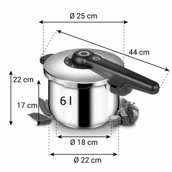 TESCOMA SMARTCLICK Szybkowar 6,0 l indukcja / regulacja ciśnienia / stal nierdzewna