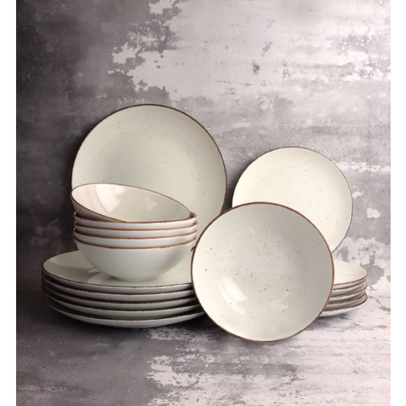 LUBIANA BOSS 6630U Serwis obiadowy 27 el / 6 osób / budyniowy / porcelana ręcznie malowana